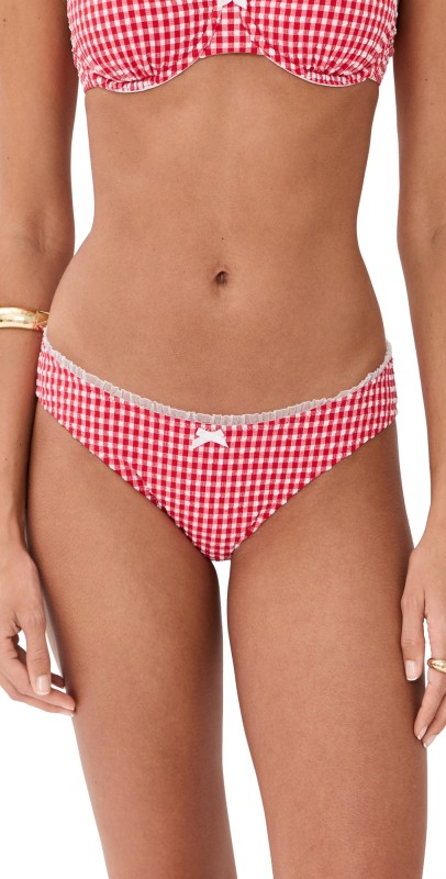 Solid & Striped Solid & Striped x Summer I Turned Pretty The Daphne Bikini Bottoms Red Gingham