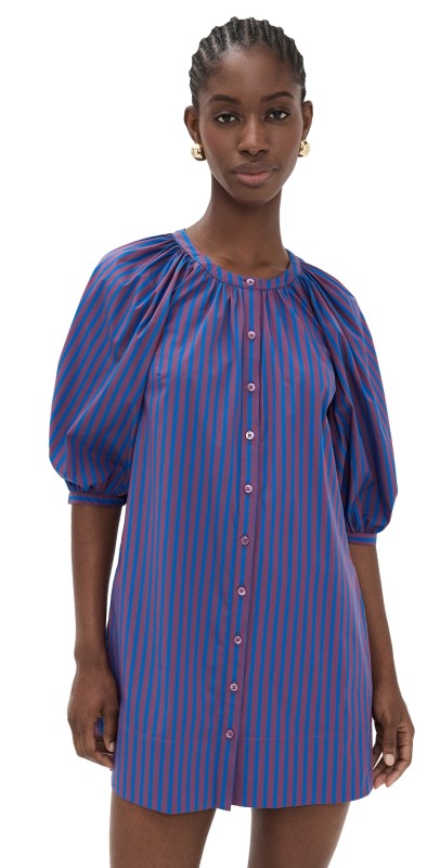 STAUD Vincent Mini Dress Atlas Stripe