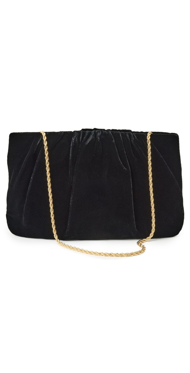 Loeffler Randall Serena Gathered Clutch Black