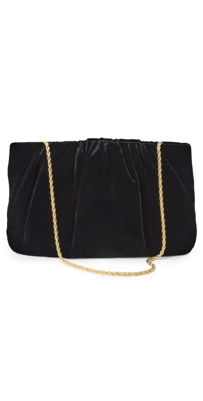 Loeffler Randall Serena Gathered Clutch Black