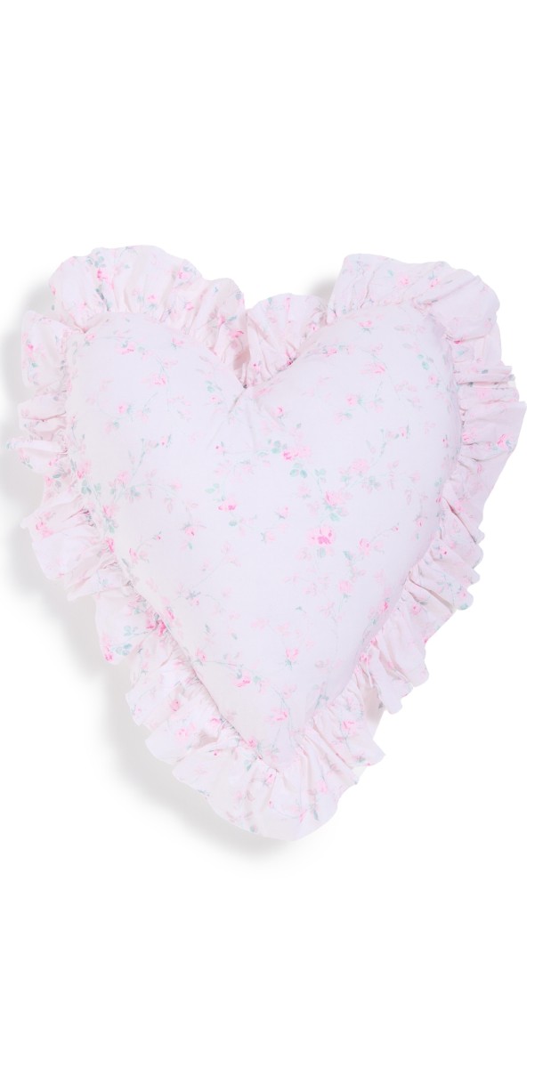 LoveShackFancy Heart Throw Pillow Parisian Pink