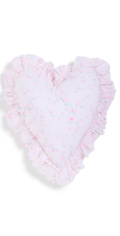 LoveShackFancy Heart Throw Pillow Parisian Pink