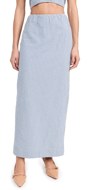 POSSE Mira Skirt Blue/Cream Gingham