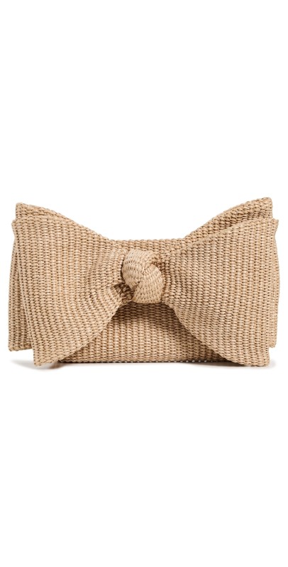 Loeffler Randall Valerie Bow Clutch Natural