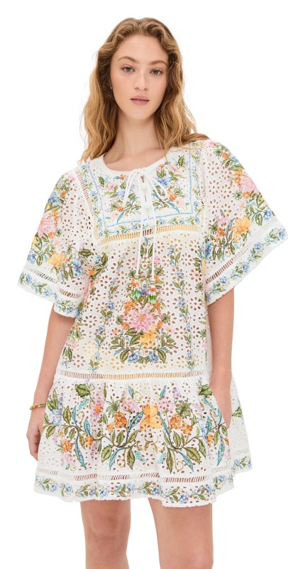 FARM Rio Sweet Bloom Bouquet Short Cover Up Sweet Bloom Bouquet Off-White