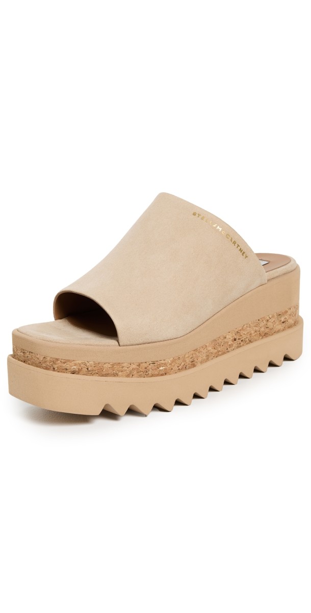 Stella McCartney Sneakelyse Alter Suede Platform Sandals Desert