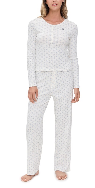 Polo Ralph Lauren Henley Wide Leg Sleep Set Colby Flora