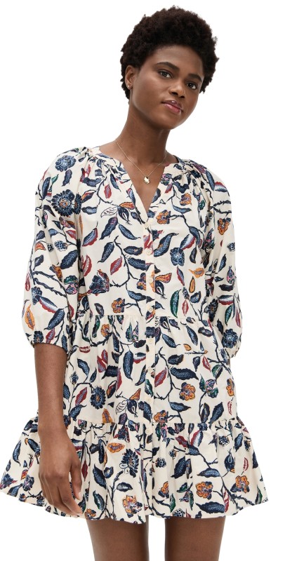 Apiece Apart Mini Mitte Dress Garden Floral Cream