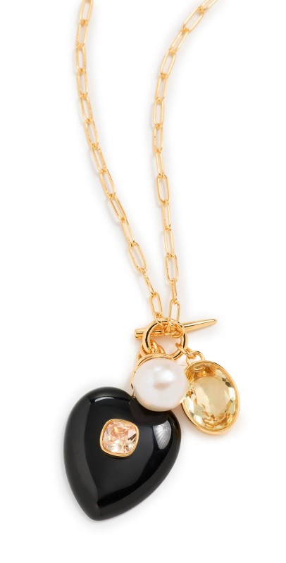 Lizzie Fortunato Eugenia Heart Necklace Black