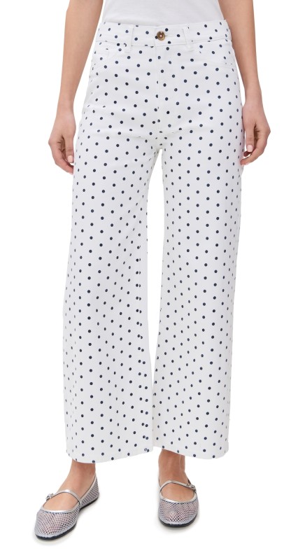 DL1961 Hepburn Wide Leg High Rise Ankle Jeans Marine Dots (Vintage)