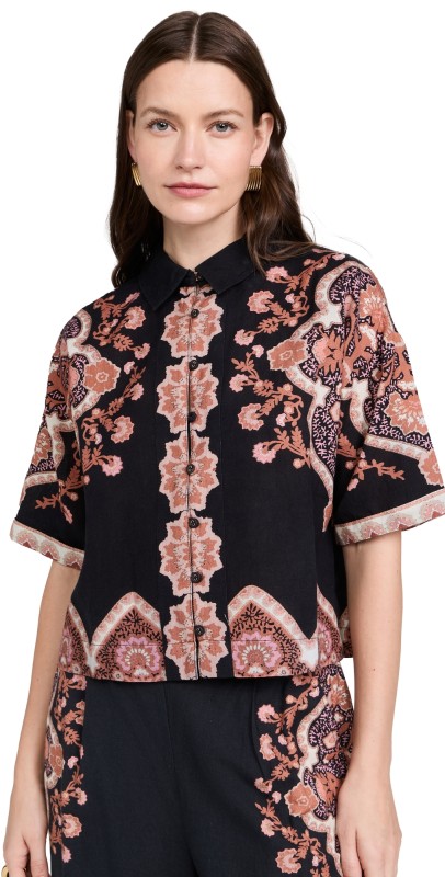 Cleobella Jeni Blouse Dark Lagos