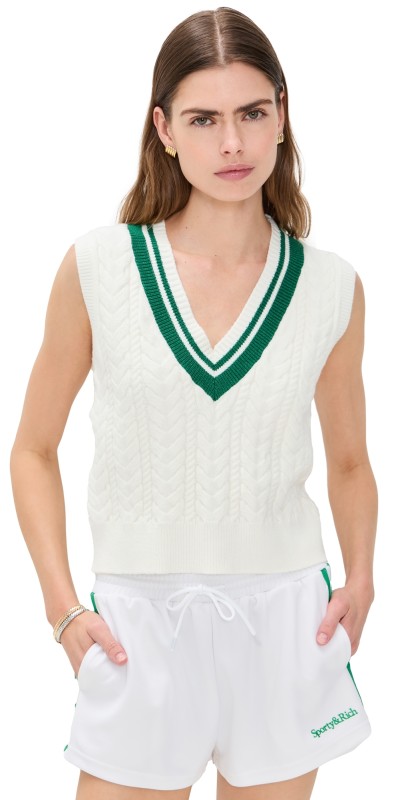Beyond Yoga The Cable Knit Vest Cream
