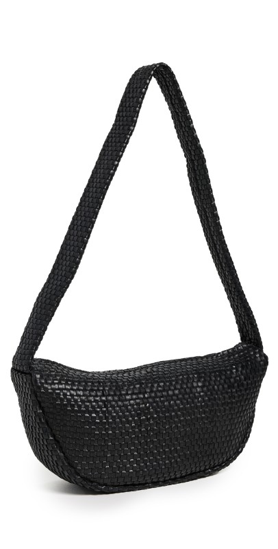St. Agni Lattice Weave Crescent Bag Black