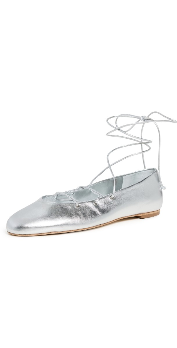Reformation Ulla Ballet Flats Silver