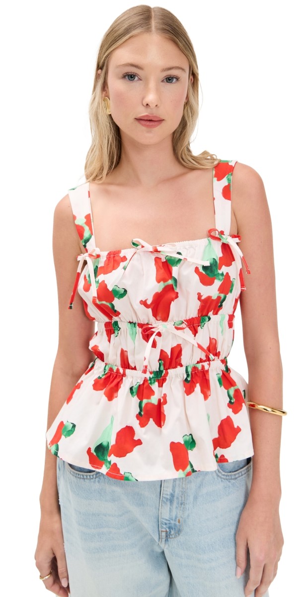 The Lulo Project The Bahia Top Orange Bloom Beige