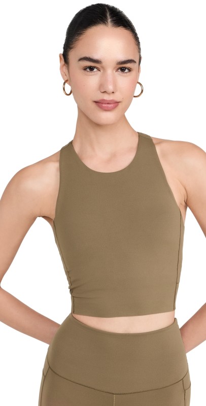Rhone Revive Longline Bra Brown Leaf