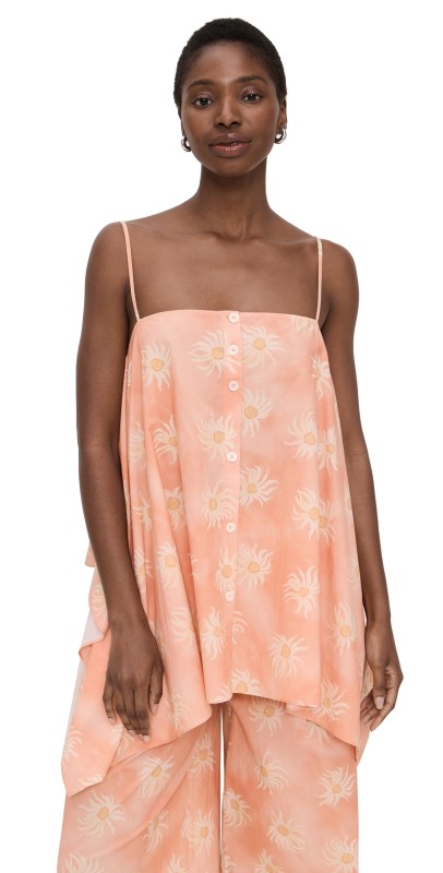 Rodebjer Sheet Cotton Print Top Tuss Peach