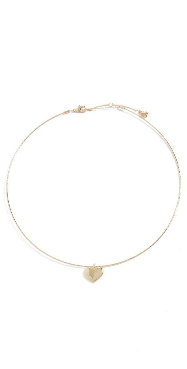BaubleBar Heart Pendant Wire Necklace Gold