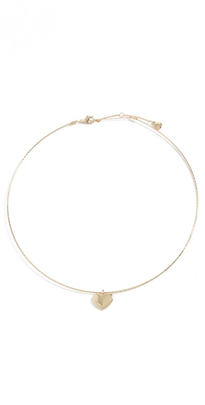 BaubleBar Heart Pendant Wire Necklace Gold