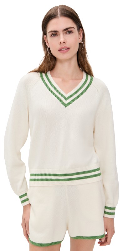 Sweaty Betty Off Court V Neck Sweater Lily White