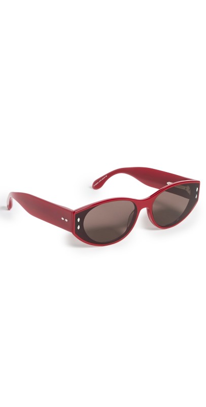 Isabel Marant Narrow Oval Sunglasses Burgundy