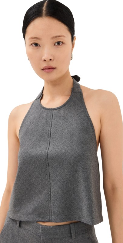 WARDROBE. NYC Backless Halter Top Charcoal