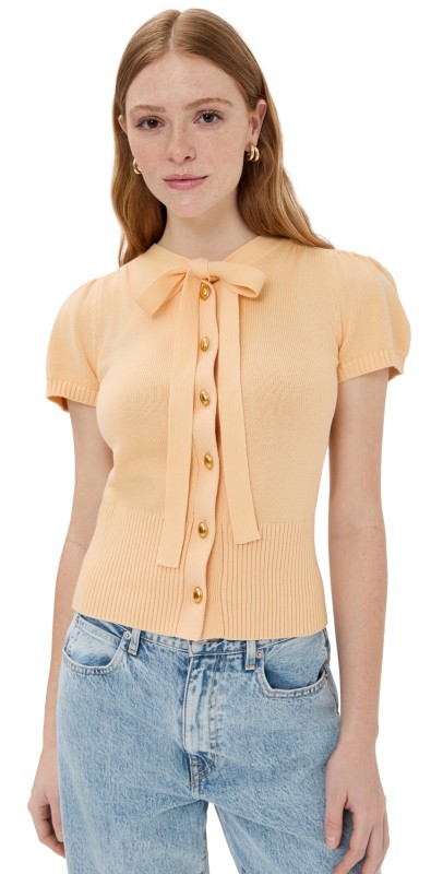 Tanner Fletcher Matilda Bow Cardigan Pale Yellow