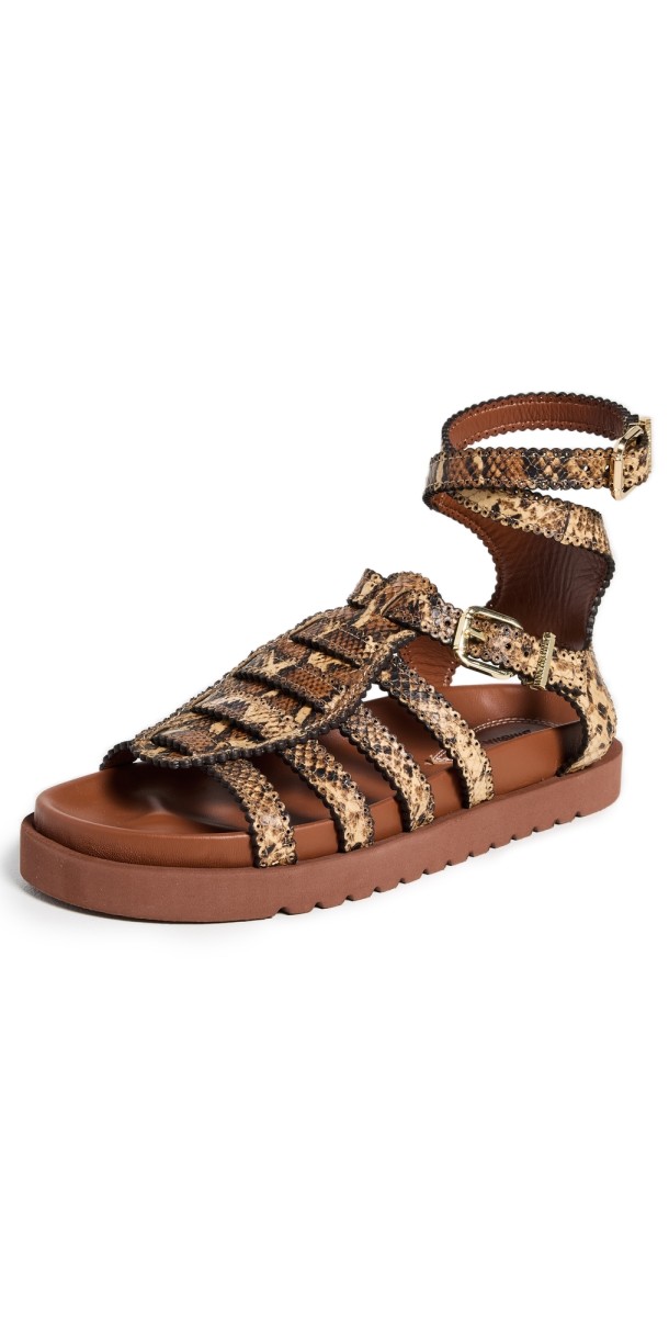 Zimmermann Goldie Gladiator Sandals Toffee