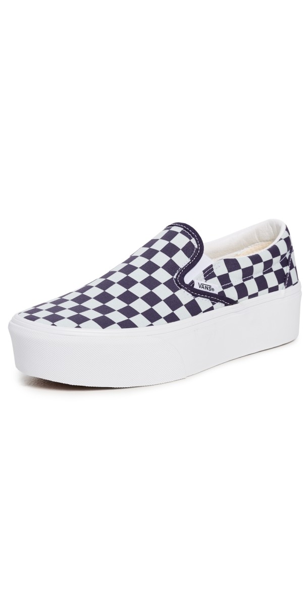 Vans Classic Slip-On Stackform Sneakers Checkerboard Mist/Grape