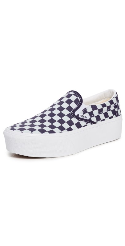 Vans Classic Slip-On Stackform Sneakers Checkerboard Mist/Grape