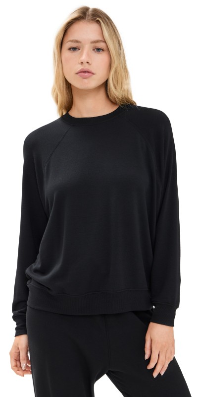 Splits59 Andie Oversized Fleece Sweatshirt Black