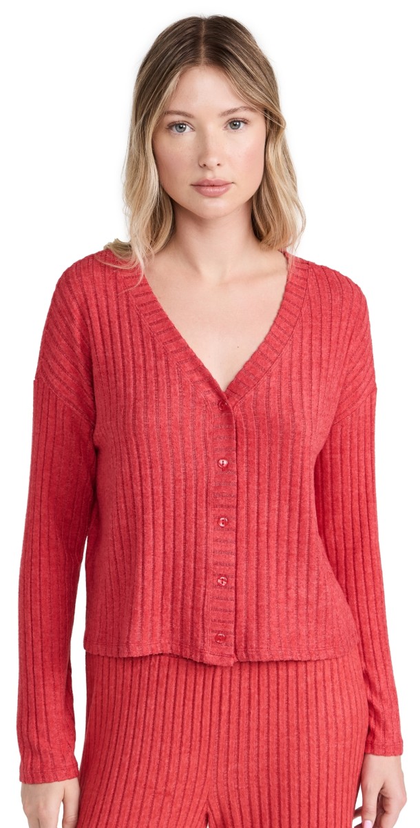 Z Supply Mara Long Sleeve Cardigan Haute Red