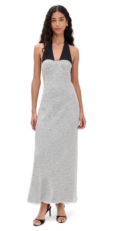 SIR. Lisander Halter Dress Polka Dot Bianca