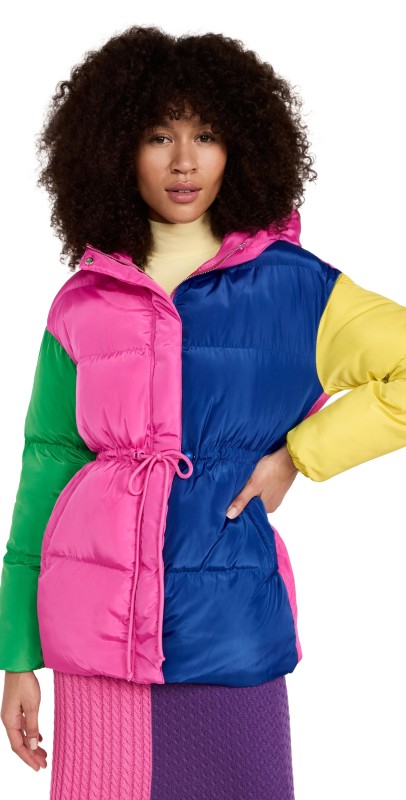 Olivia Rubin Misha Puffer Coat Colorblock