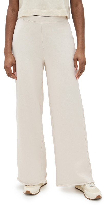 perfectwhitetee Amber French Terry Wide Leg Pants Sugar