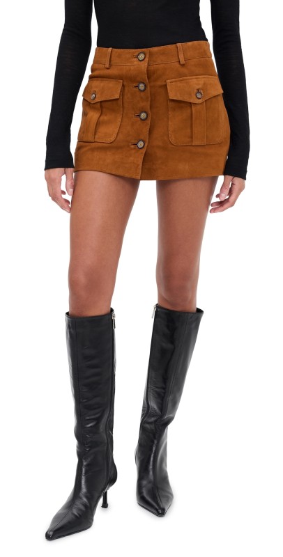 The Garment Suede Mini Skirt Hazelnut
