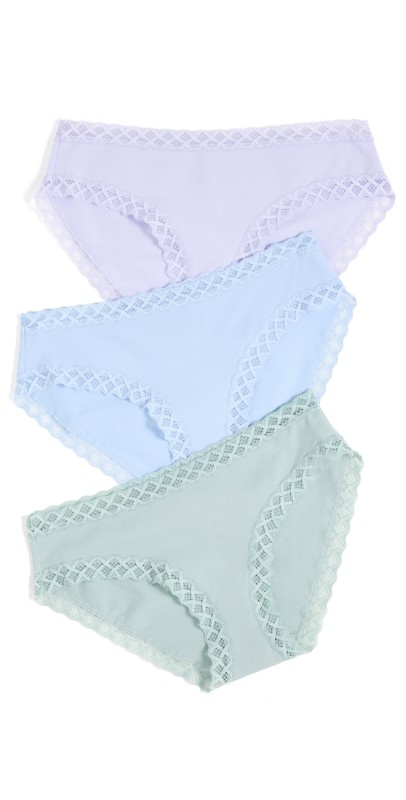 Natori Natori Bliss Girl Briefs 3-Pack Lavender Haze/Msty Blue/Meadow