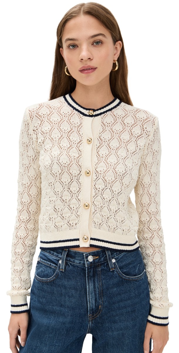 FRAME The Rookie Cardigan Cream Multi