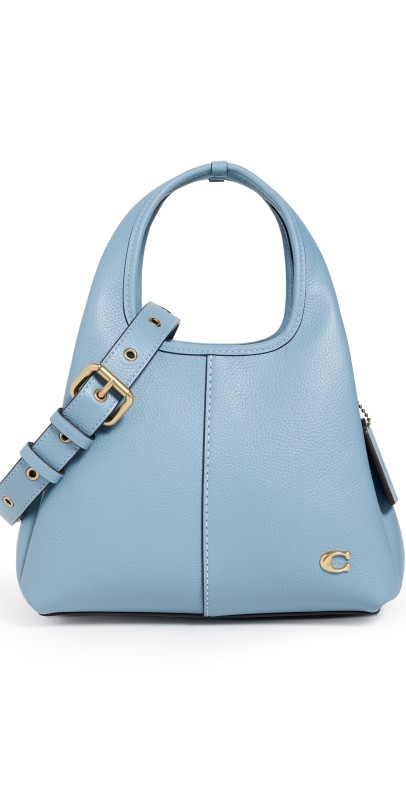 Coach Polished Pebble Leather Lana Shoulder Bag B4/Bluebell