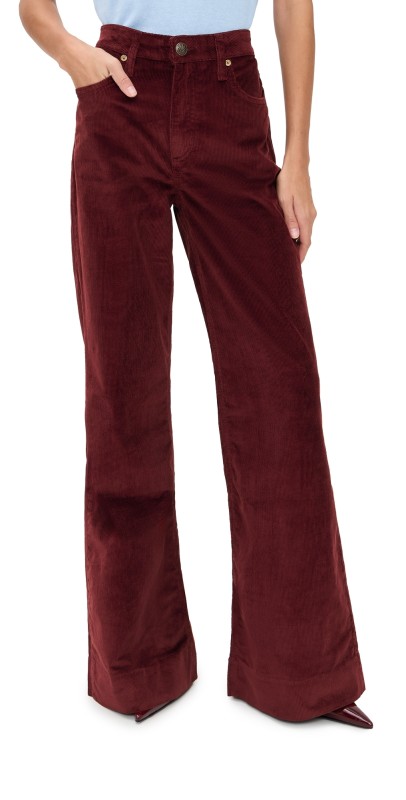 rag & bone Skylar High-Rise Corduroy Trousers Burgundy