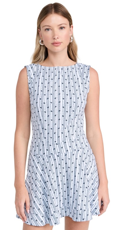 Byrdie Golf Social Wear Montauk Mini Dress White/Navy Floral