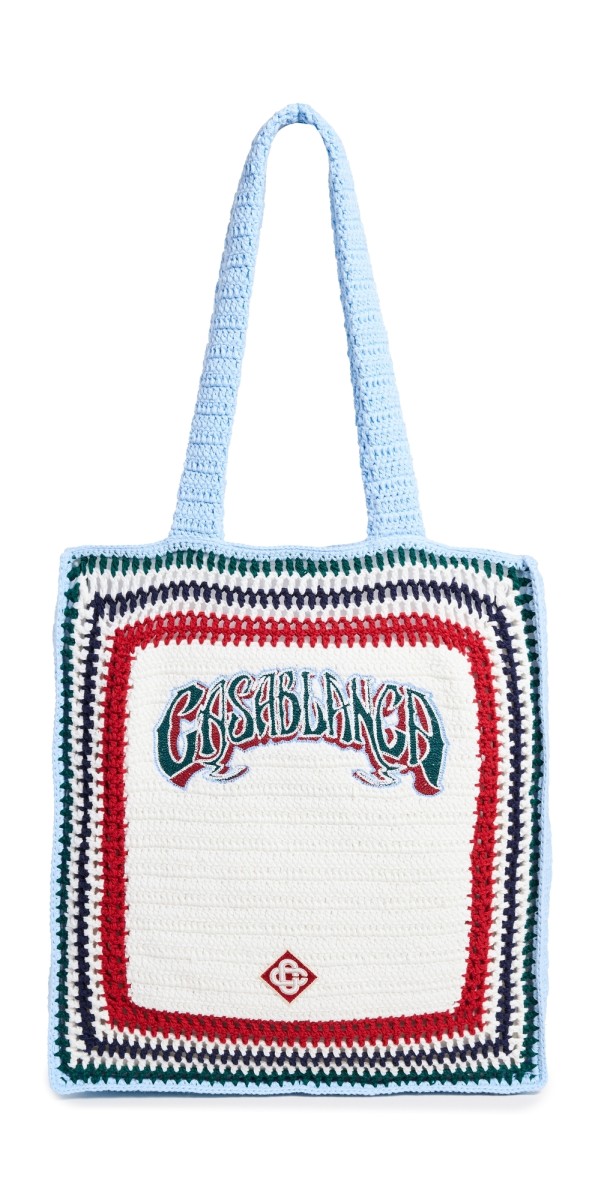 Casablanca Large Crochet Bag White Mult