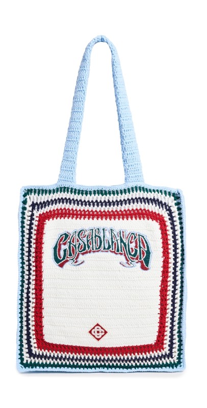 Casablanca Large Crochet Bag White Mult