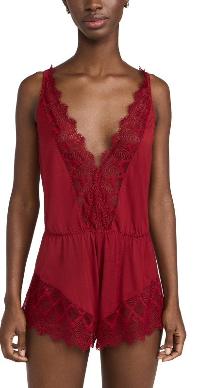 Cosabella Allure Sleep Teddy Sindoor Red
