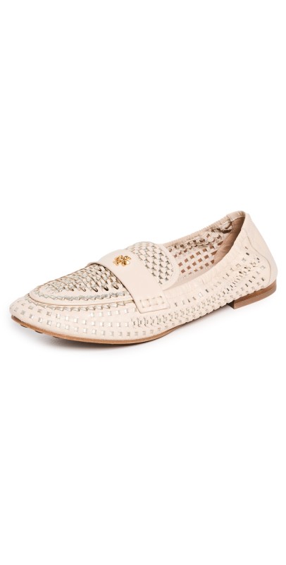 Tory Burch Woven Ballet Loafers New Ivory / Spark Gold