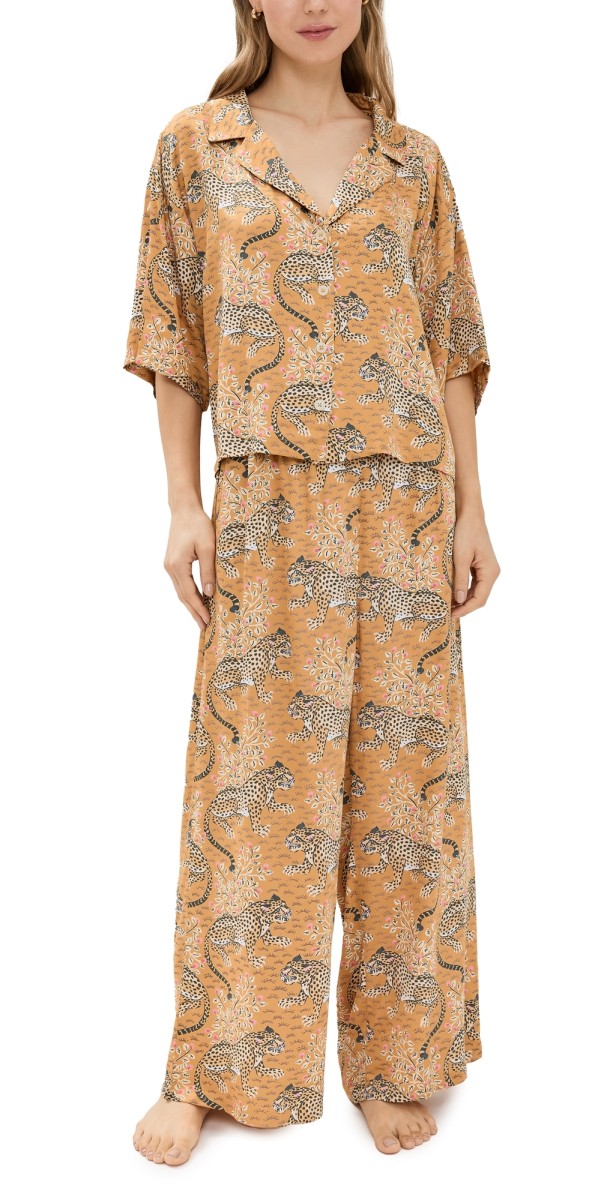 Printfresh Wildest Dreams Sleep Set Satin Modal Bagheera/Tobacco