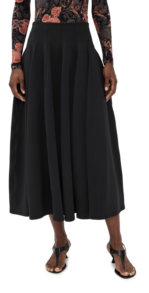 Ulla Johnson Rea High Waist Midi Skirt Noir