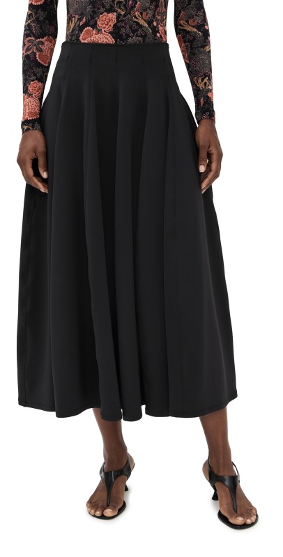 Ulla Johnson Rea High Waist Midi Skirt Noir