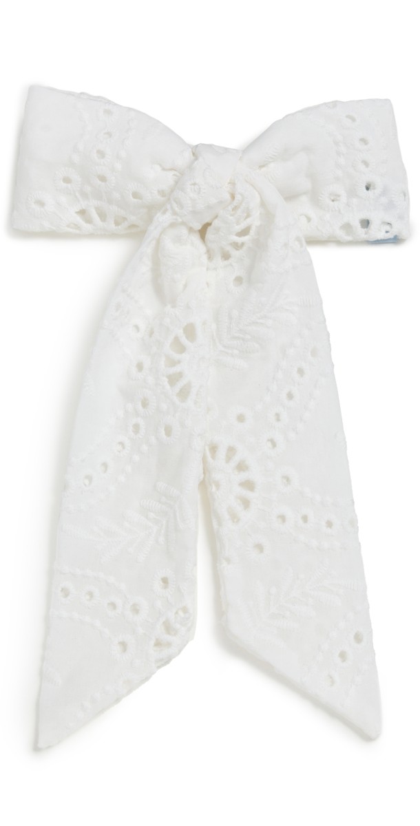Hill House Home The Belle Bow Trellis Broderie/Whit