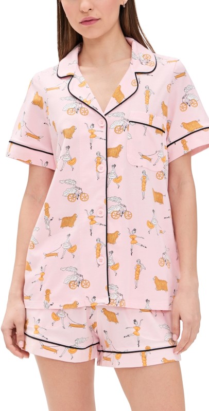BedHead PJs Cotton Jersey Knit Classic Shorty PJs Say Yes To Pasta